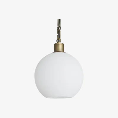 Industville Albany Chain Glass Globe Pendant Light - 9 Inch -  Opal