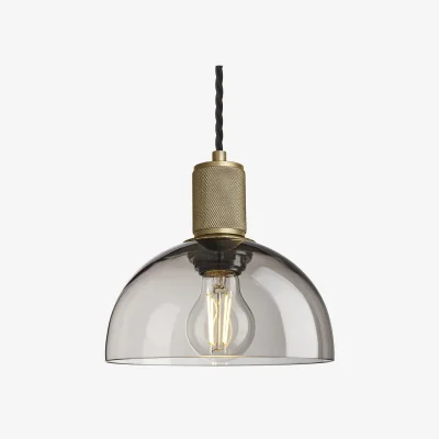 Industville Knurled Glass Dome Pendant Light - 8 Inch