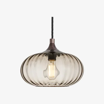 Industville Chelsea Textured Glass Round Pendant Light - 10 Inch