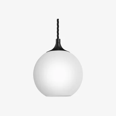 Industville Chelsea Opal Glass Globe Pendant Light - 9 Inch - White