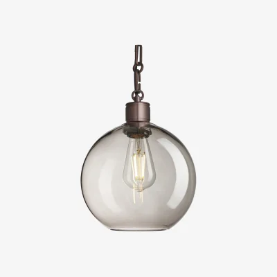 Industville Albany Chain Glass Globe Pendant Light - 9 Inch