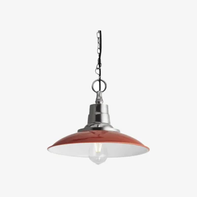 Industville Retro Enamel Pendant - 14 Inch - Orange