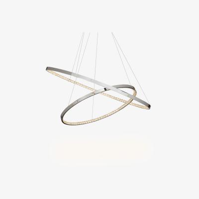 John Lewis John Lewis & Partners Zephyr LED Dual Ring Pendant Ceiling Light, Chrome
