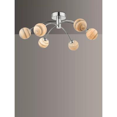 John Lewis Där Mikara Glass Large Semi Flush Ceiling Light, Polished Chrome