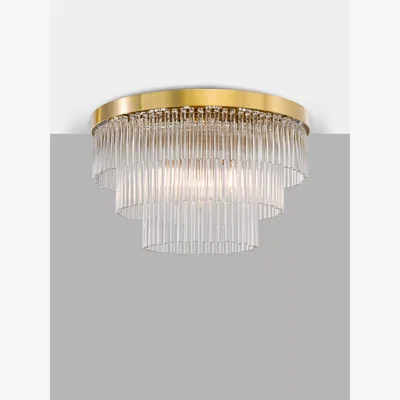 John Lewis John Lewis Shiminista Chandelier Flush Ceiling Light, Matte Brass