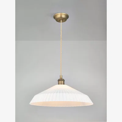 John Lewis John Lewis Alexandra Glass Pendant Ceiling Light, Opal