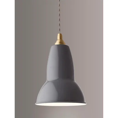 John Lewis Anglepoise Original 1227 Brass Ceiling Light, Elephant Grey