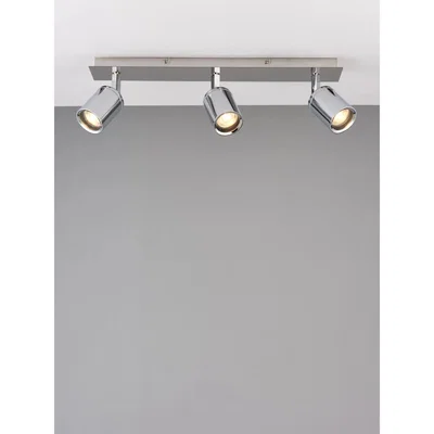 John Lewis John Lewis & Partners Andorra Triple Spotlight Ceiling Bar, Chrome