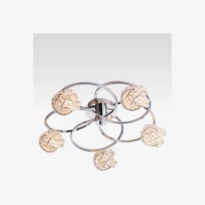 John Lewis Bay Lighting Jolie Crystal Semi Flush Ceiling Light, Clear/Chrome
