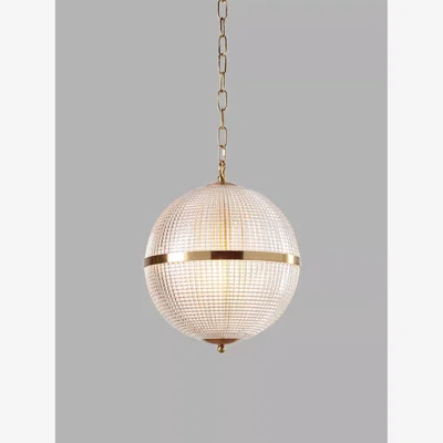 John Lewis Pure White Lines Parisian Small Pendant Ceiling Light, Clear