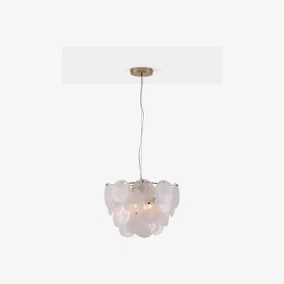 John Lewis houseof Glass Disk Pendant Ceiling Light, White/Brass