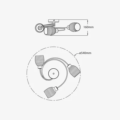 John Lewis ANYDAY John Lewis & Partners Maya 3 Arm Ceiling Light