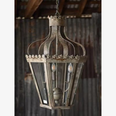 John Lewis One.World 3-Bulb Iron Pendant Light, Distressed White