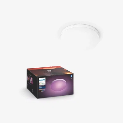 John Lewis Philips Hue White and Colour Ambiance Flourish LED Smart Semi-Flush Ceiling Light with Bluetooth, White