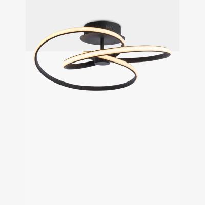 John Lewis Bay Lighting Solo Semi Flush Ceiling Light, Black