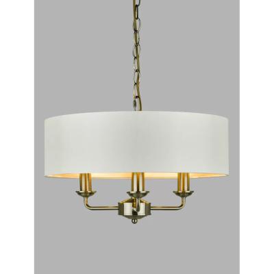 John Lewis Laura Ashley Sorrento 3 Arm Ceiling Light, Antique Brass/Ivory