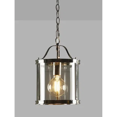 John Lewis Laura Ashley Harrington Glass Ceiling Light, Clear/Polished Nickel