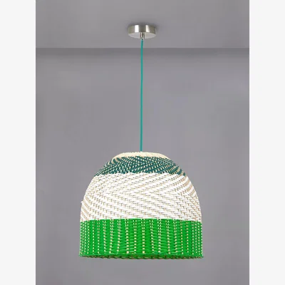 John Lewis Pacific Brera Woven Rattan Striped Pendant Ceiling Light