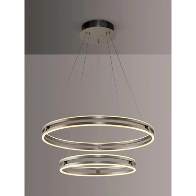 John Lewis John Lewis & Partners Double Wheel LED Ceiling Light, Matt Nickel