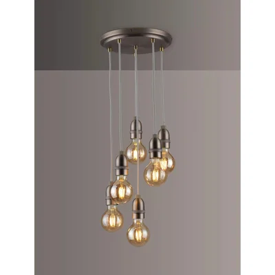 John Lewis John Lewis & Partners Bistro 6 Pendant Cluster Ceiling Light, Antique Pewter