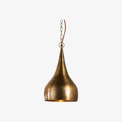 John Lewis Nkuku Quinn Statement Hammer Metal Pendant Ceiling Light, Metallic