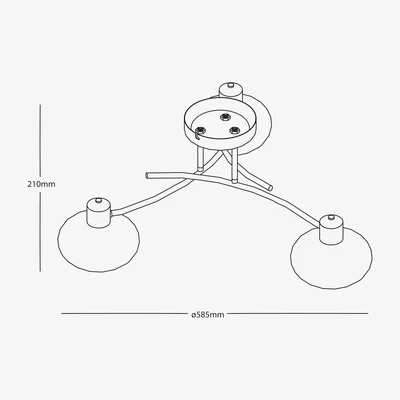 John Lewis ANYDAY John Lewis & Partners Elio 3 Arm Ceiling Light