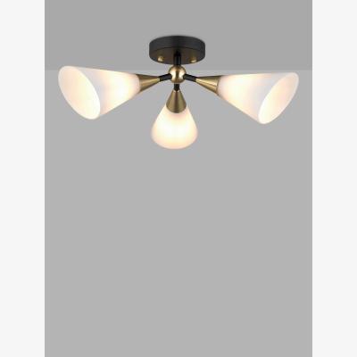 John Lewis John Lewis Datura 3 Light Semi-Flush Ceiling Light, Brass