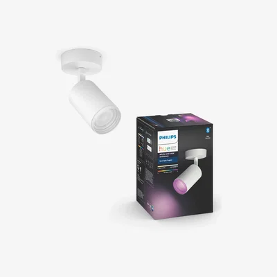 John Lewis Philips Hue White and Colour Ambiance Fugato LED Smart Single Spotlight, White