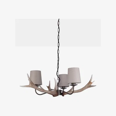 John Lewis David Hunt Antler Ceiling Light, Brown/Brass