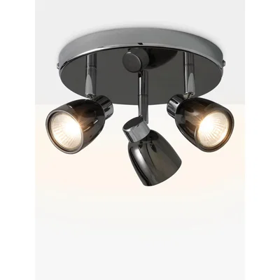 John Lewis John Lewis & Partners Fenix GU10 LED 3 Spotlight Ceiling Plate, Black Pearl Nickel