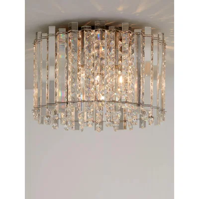 John Lewis John Lewis & Partners Dazzle Crystal Semi Flush Ceiling Light, Clear