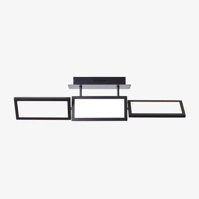 John Lewis Brilliant Lighting Ranut 3 LED Spotlight Semi Flush Ceiling Light, Black