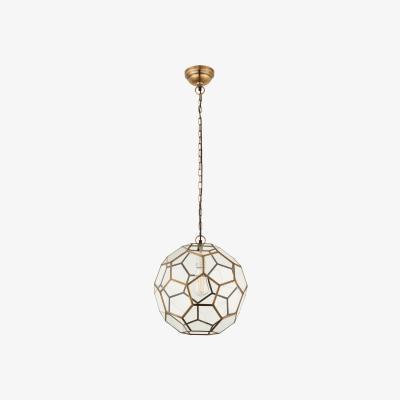 John Lewis Bay Lighting Savannah Glass Pendant Ceiling Light, Small, Antique Brass