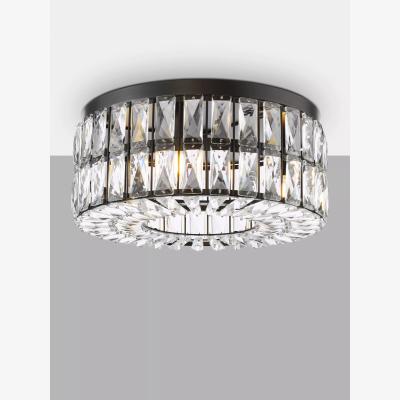 John Lewis Där Relena Crystal Flush Ceiling Light, Black