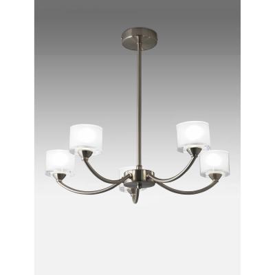 John Lewis John Lewis & Partners Paige Ceiling Light, 5 Arm, Satin Chrome