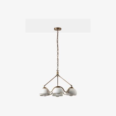 John Lewis Lights & Lamps Waverly 6 Light Ceiling Light, Brass/Opal