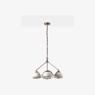 John Lewis Lights & Lamps Waverly 6 Light Ceiling Light, Brass/Opal