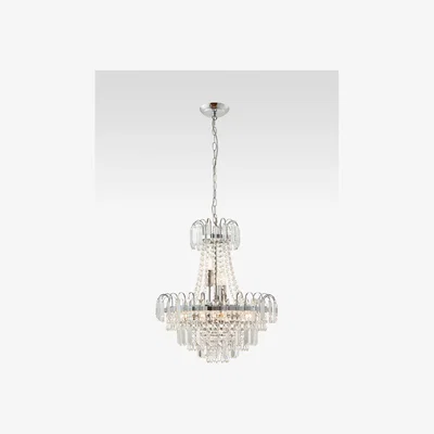 John Lewis Bay Lighting Loire Chandelier Ceiling Light, Clear/Chrome