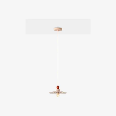John Lewis houseof Ribbed Pendant Ceiling Light, Burnt Orange/Pink