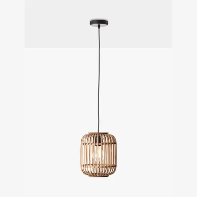 John Lewis Brilliant Lighting Woodrow Ceiling Pendant, Light Brown