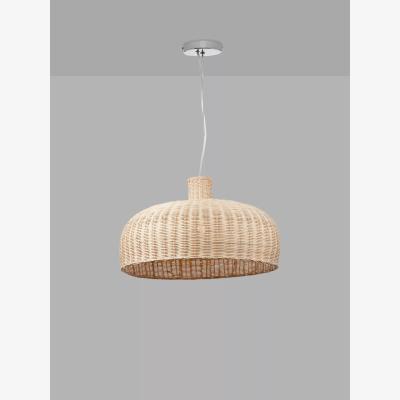 John Lewis Pacific Lifestyle Caswell Rattan Dome Pendant Ceiling Light, Natural