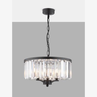 John Lewis Laura Ashley Elkwood 3 Arm Chandelier Ceiling Light, Soft Black