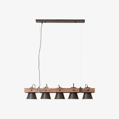 John Lewis Brilliant Lighting Plow 5 Light Bar Pendant Ceiling Light, Black