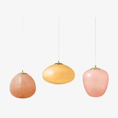 John Lewis MADE Adrienne Diner Triple Pendant Light, Pink