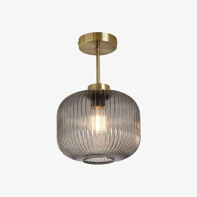John Lewis MADE Briz Glass Ceiling Light, Grey