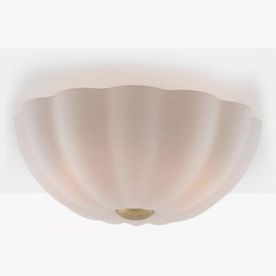 John Lewis houseof Flower Frosted Glass Flush Ceiling Light, White/Brass