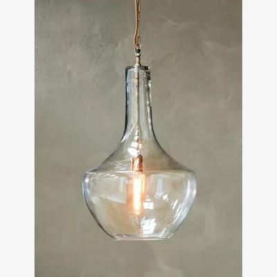 John Lewis Nkuku Agataria Glass Large Pendant Light, Clear