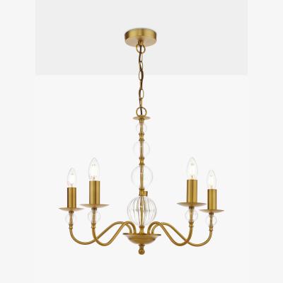 John Lewis English Heritage Wrest Park 5 Light Pendant Ceiling Light, Metallic Brass