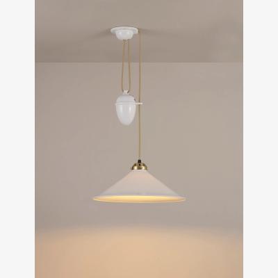 John Lewis Original BTC Cobb Rise and Fall Bone China Shade Pendant Ceiling Light, Natural