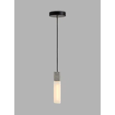 John Lewis Tala Basalt LED Single Pendant Ceiling Light, Stainless Steel